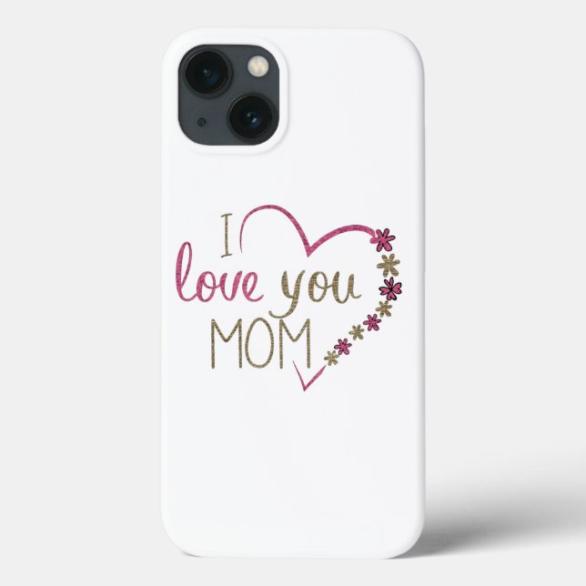 Love Mom Mothers Day Heart Case-Mate iPhone Case (Back)