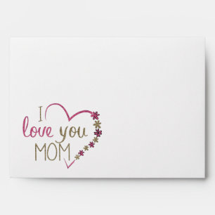 Love Mom Mothers Day Heart Envelope