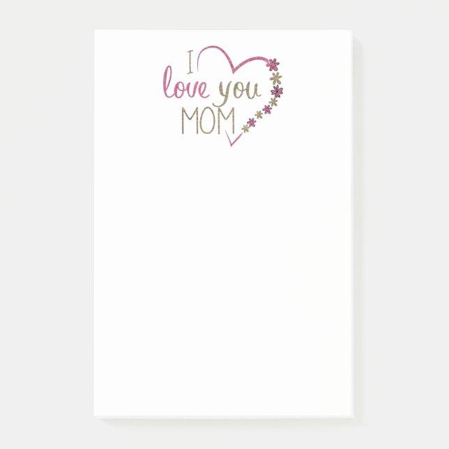 Love Mom Mothers Day Heart Post-it Notes (Front)