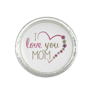Love Mom Mothers Day Heart Ring