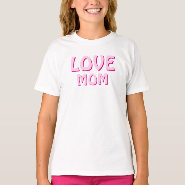LOVE MOM SIMPLE DESIGN DAUGHTER DRESS  T-Shirt (Front)