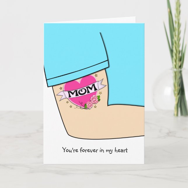 Love Mom Tattoo Mothers Day Card (Front)