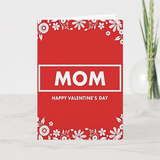Love Mom Valentines Day Card (Front)