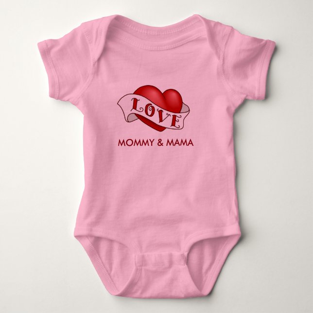 Love Mommy & Mama Baby Bodysuit (Front)
