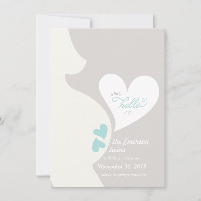 Love Mommy's Tummy Twins Pregnancy Announcement (Front)