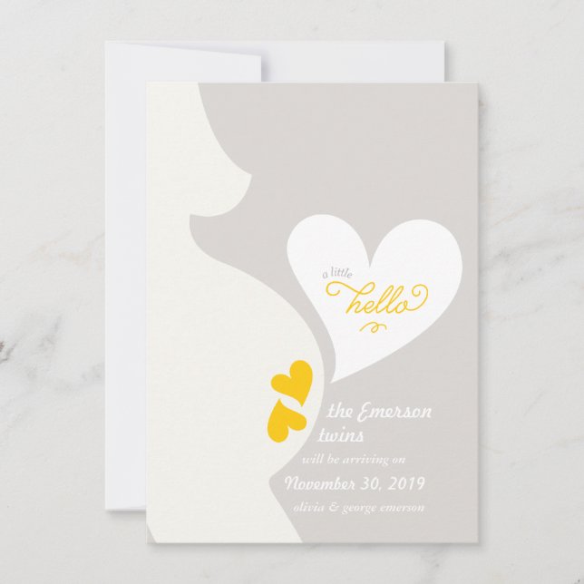 Love Mommy's Tummy Twins Pregnancy Announcement (Front)