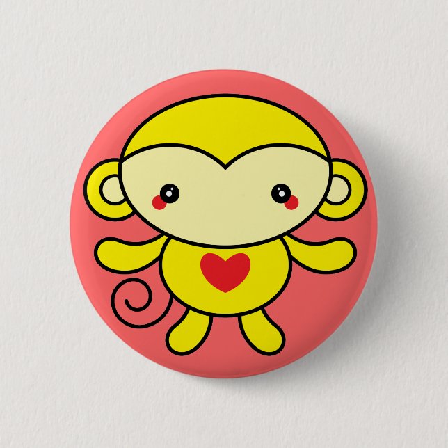 Love Monkey Pinback Button (Front)