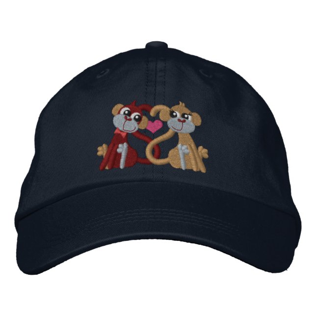 Love Monkeys Embroidered Baseball Hat (Front)
