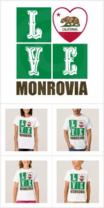 Love Monrovia California State Flag Heart