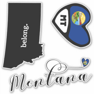 Love Montana, 3 Designs, Die Cut Stickers