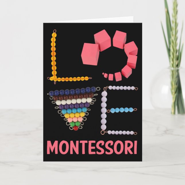 Love Montessori Education Math Teacher  Card (Front)