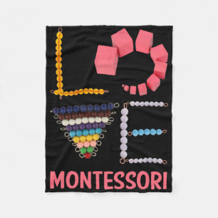 Love Montessori Education Math Teacher Fleece Blanket