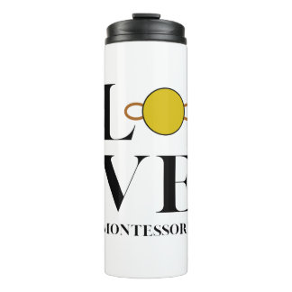 Love | Montessori | Golden Unit Bead Thermal Tumbler