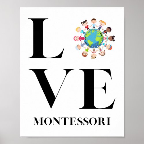 Love  Montessori  Kids Around The World Poster