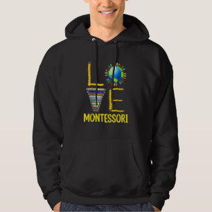 Love Montessori Teacher Montessori Education Back Hoodie