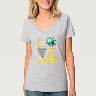 Love Montessori Teacher Montessori Education Back T-Shirt