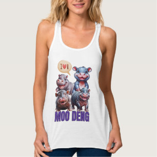 Love  moo Deng Thai funny famous little baby hippo Tank Top