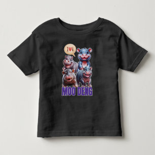 Love  moo Deng Thai funny famous little baby hippo Toddler T-shirt