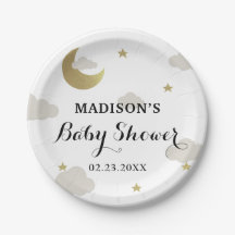 Love Moon and Back Glitter Star Clouds Baby Shower