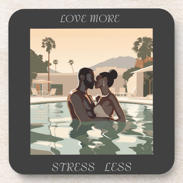 LOVE MORE DESIGN #1 BEVERAGE COASTER (Front)