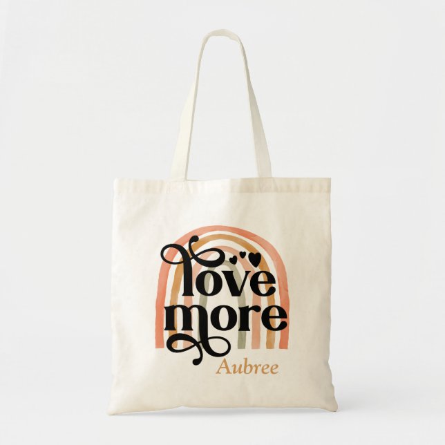 Love More Rainbow Personalized Tote (Front)