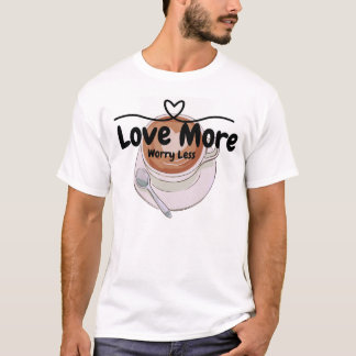 Love More Worry Less Positive Quote T-Shirt