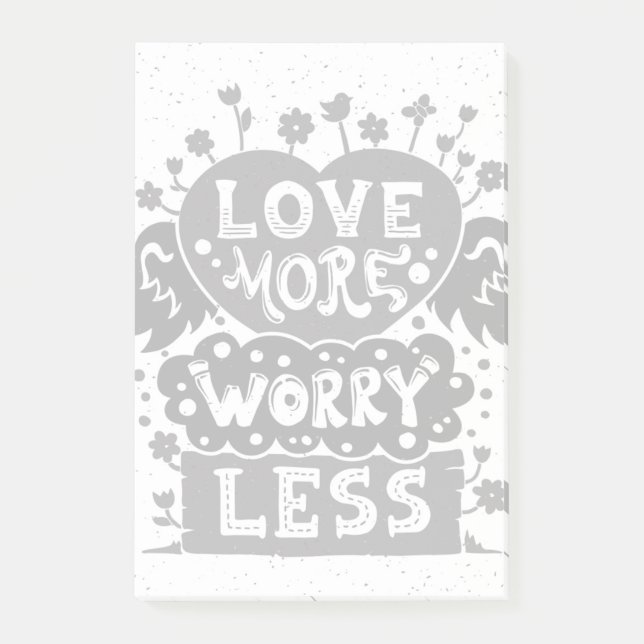 Love More Worry Less Post-it Notes (Front)