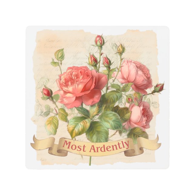 LOVE - Most Ardently - Mr Darcy Metal Print (Front)