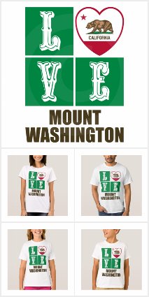 Love Mount Washington California State Flag Heart