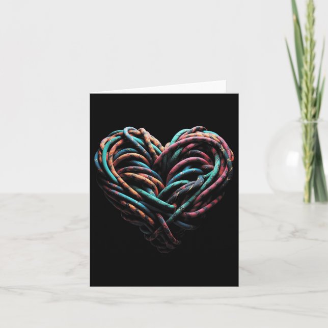 Love Mountain Climbing Rock Climber Heart Card (Front)