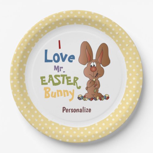 Love Mr Easter Bunny Paper Plates
