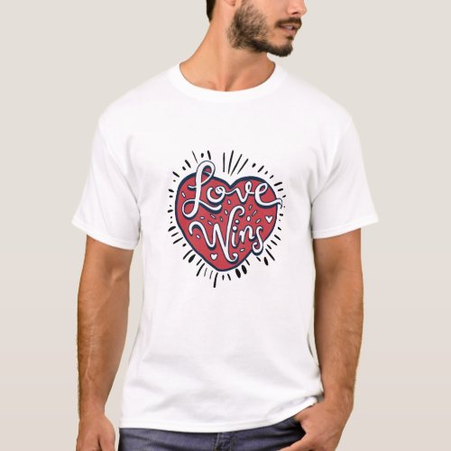 Love Mrs _ Red Heart Digital Art T_Shirt