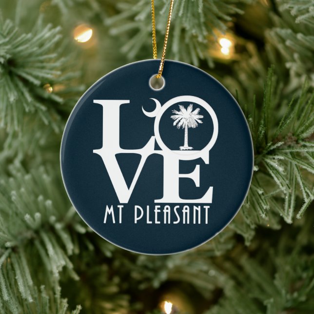LOVE Mt Pleasant South Carolina Ceramic Ornament (Tree)