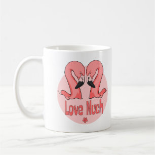Love much Kawaii beautiful two flamingos pink Coffee Mug