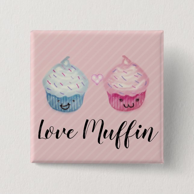 Love-Muffin Cupcakes Button (Front)
