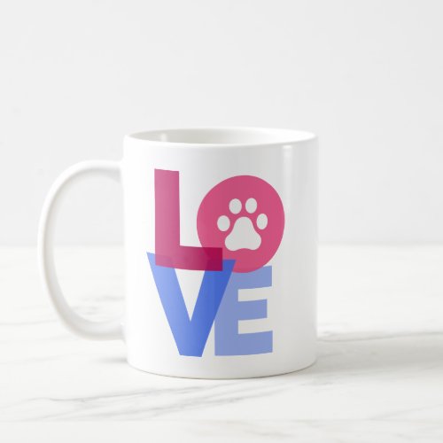 LOVE mug with paw print