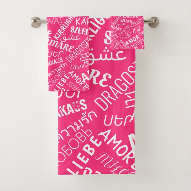 LOVE - Multi Language - Customizable International Bath Towel Set (Insitu)