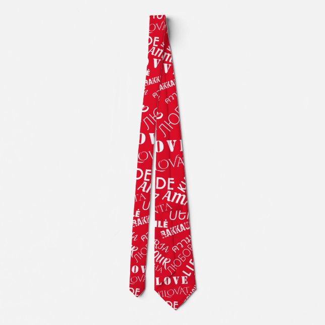 LOVE - Multi Language - Customizable International Neck Tie (Back)