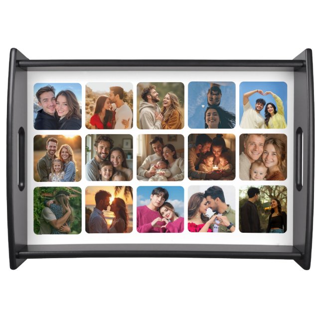 Love Multi-Photo Personalized Tray – Simple Modern (Front)