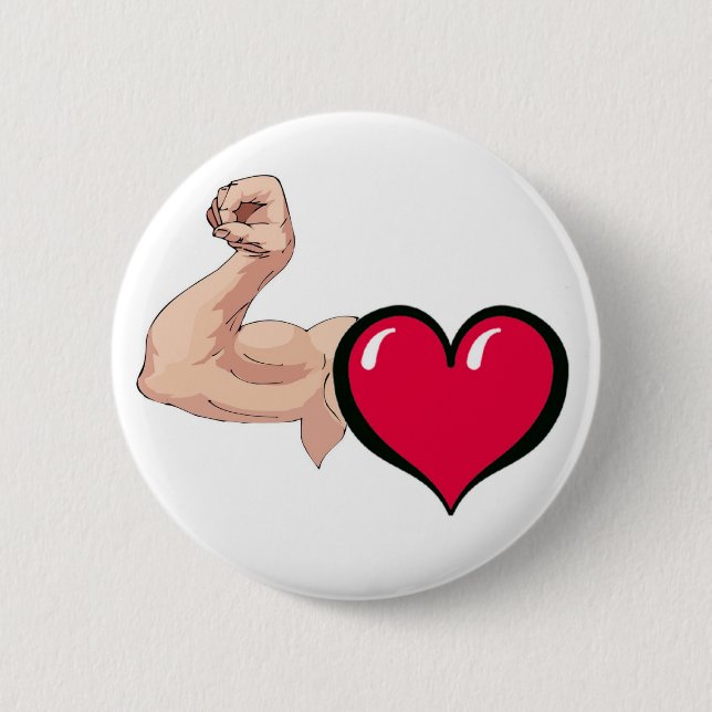 Love Muscle Pinback Button (Front)