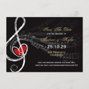 Love & Music Artist Photo Save The Date Card