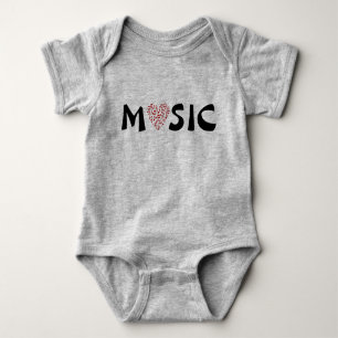 Love Music- Heart of Music Notes for Babies Baby Bodysuit