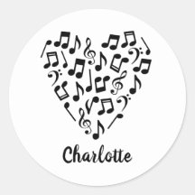 Love Music Heart of Music Notes with Name