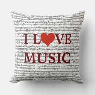 love music / musical notes throw pillow