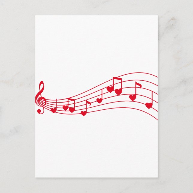 love music, musical notes with hearts (Front)