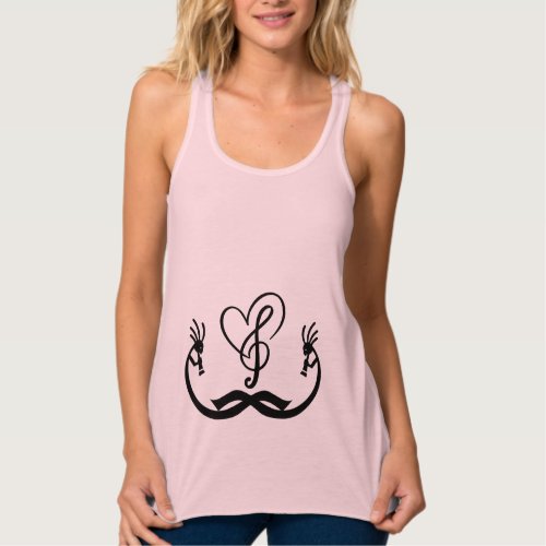 Love Music Note Kokopelli Southwestern  Tank Top