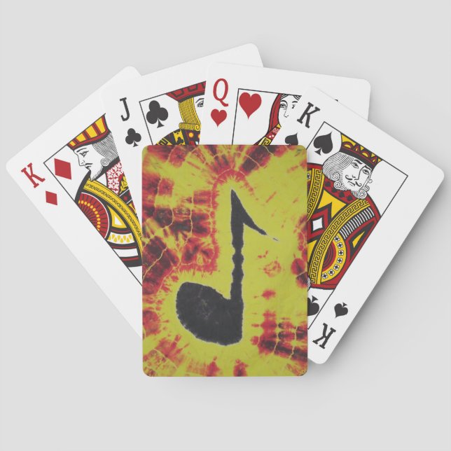 Love Music Note Tie Dye Playing Cards (Back)