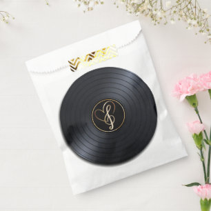 Love Music Notes Vinyl Record Favor Bag