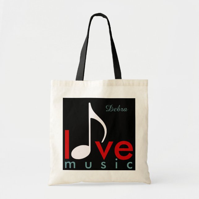 love music personalized-name tote bag (Front)