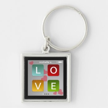 Love Music Player Key Fob Ring Ipod Touch Inspired by FidesDesign at Zazzle